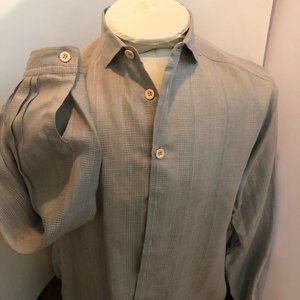 Giorgio Armani Linen Dress Shirt Gray  size M